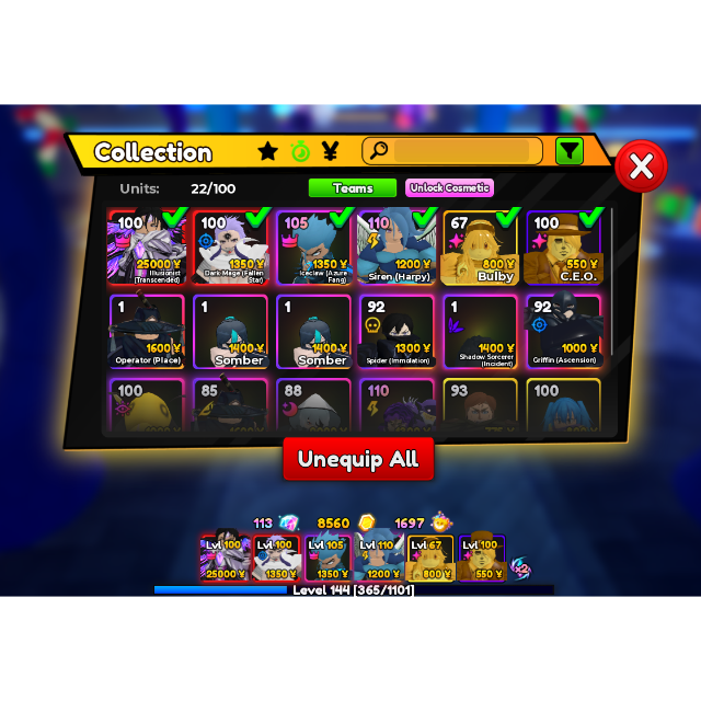 UNIQUE AIZEN AND UNIQUE ICECLAW ANIME ADVENTURES ACCOUNT - Other Game ...