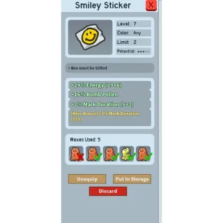 BEE SWARM SMILEY STICKER