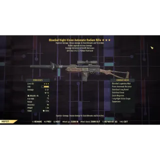Bloodied Explosive Radium Rifle + 25% Less VATS