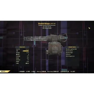 Bloodied 25% Faster FIre Rate Minigun 90% Reduced Weight