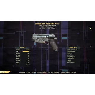 Bloodied +50% VATS Hit Chance 10mm Pistol 25% Less VATS