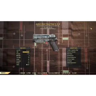 Junkie's 25% Faster Fire Rate 10mm Pistol 25% Less VATS