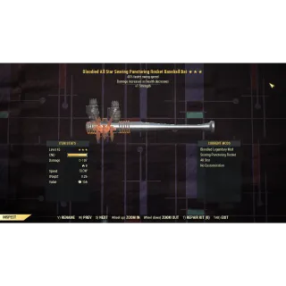 Bloodied 40% faster swing speed Baseball Bat + 1 Strength
