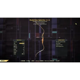 Bloodied +50% VATS hit Chance BOW 25% Less VATS