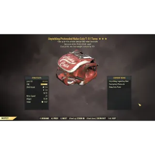 [Legendary Power Armor] Unyielding T-51 b Power Armor Set (Food Drink Chem Weight Reduction, 5/5 FULL AP REFRESH)