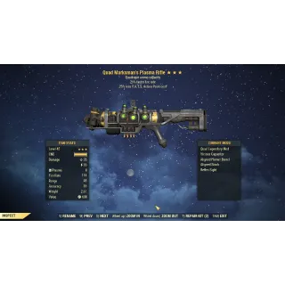 Quad 25% Faster Fire Rate Plasma Rifle 25% Less Vats Cost [Flamer Mod]