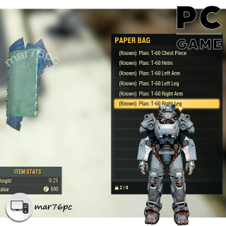 Plan T60 Power Armor Plans Game Items Gameflip   De49b241 2303 439f B2ef 21d58b4f239e