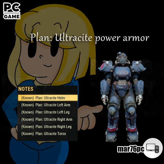 Ultracite power armor Plans - Fallout 76 Game Items - Gameflip