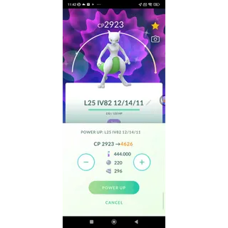 SHINY Lv50 3Skills Mewtwo - 20K or 1M. PLEASE READ DESCRIPTION