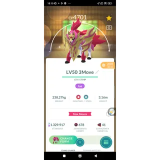 Shiny Lv50 - 3 Skills Zamazenta Crowned - TRADE 20K or 1M PLEASE READ DESCRIPTION
