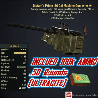 ME90 .50 Cal Gun + 100k Ammo Ultra 