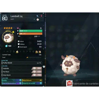 Lamball (MAXED OUD 💯 ) ( God Roll ⚡ ) ( LUCKY PAL - SHINY ✨) ( ( hidden power unlocked 🔥 )