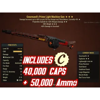 GE90 LMG ( Gourmand / Explosive / -90% reduce weight ) + 40,000 caps