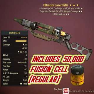 Furious Explosive Ultracite laser Rifle ( FE3S - FE 3S ) + 40,000 CAPS