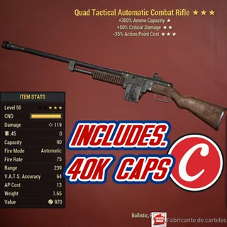 Quad Combat Rifle ( Q5035 - Q 50 35 ) + 40,000 caps