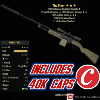 Sniper Explosive Fixer ( SE15 - SE 15 ) + 40,000 CAPS 