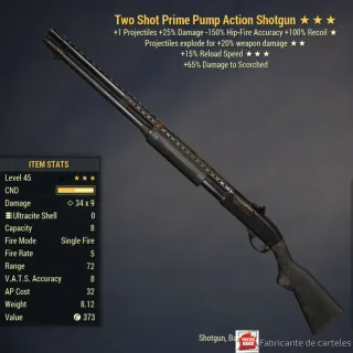 TWO SHOT PUMP ACTION SHOTGUN TSE15FR