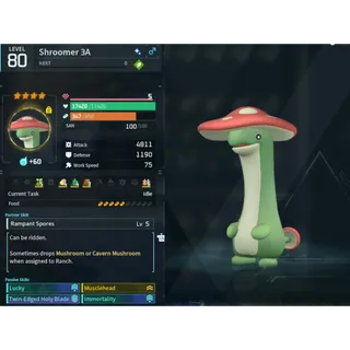 Shroomer ( MAXED OUD 💯 ) (God Roll ⚡ ) ( LUCKY PAL - SHINY ✨) ( ( hidden power unlocked 🔥 )
