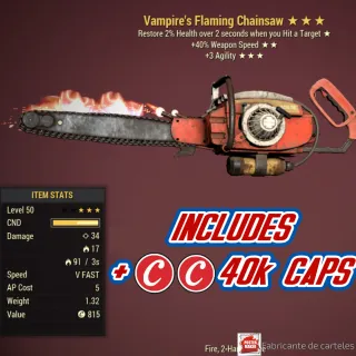 Vampire's 40 3A Chainsaw + 40k Caps 