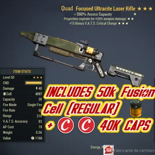 QE15C ULTRACITE LASER RIFLE + 40k Caps (Quad MOD-BOX 