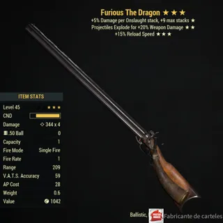 Furious Explosive The DRAGON ( FE15 - FE 15 ) + 40,000 CAPS