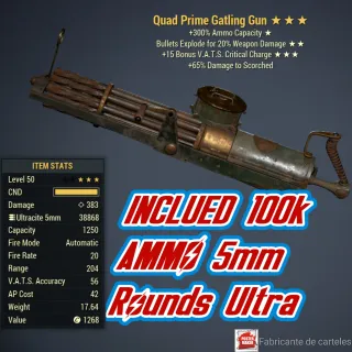 QE15c Gatling Gun + 100k Ammo