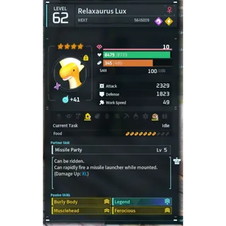 PALWORLD: Relaxaurus Lux  ( GOD - ROLL )