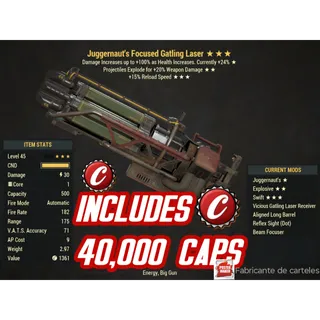 JE15 Gatling Laser + 40,000 caps