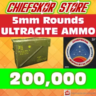 200,000 Ultracite 5mm Rounds + 40k caps