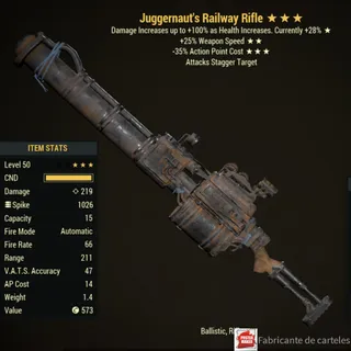 Juggernaut Rifle Railway ( J2535 - J 25 35 ) + 40,000 caps