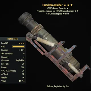 Quad BROADSIDER ( Explosive / +15% faster reload )