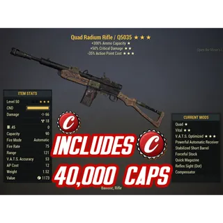 Q5035 Rifle Radium ( QUAD / +50% CRITICAL DAMAGE / -35% ACTION POINT COST ) + Junk Bundle 