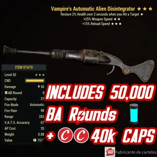 Vampire's alien Disintegrator ( V2515 - V 25 15 ) + 40,000 CAPS + AMMO
