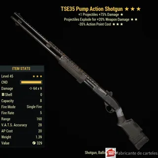 Two Shot Explosive Pump Action Point ( TSE35 - TSE 35 ) + 40,000 CAPS 