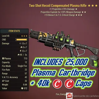 Two Shot Explosive Plasma Rifle ( TSE15 - TSE 15 ) + 40,000 CAPS