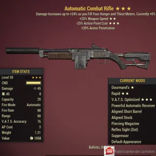 Gourmand 2525 Rifle Combat + 40k Cap