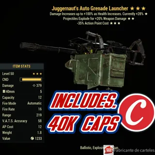 Juggernaut Explosive Grenade Launcher ( JE35 - JE 35 ) + 40,000 CAPS