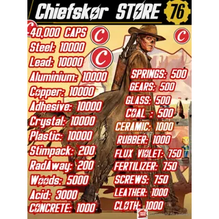 Junk Bundle + 160,000 Ammo Mixed + 40,000 CAPS 