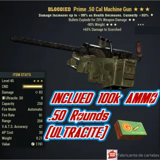 BE90 .50 CAL MACHINE GUN + 100K AMMO