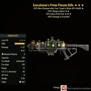 Executioner's Plasma Rifle ( EXE2535 - EXE 25 35 ) + 40,000 CAPS