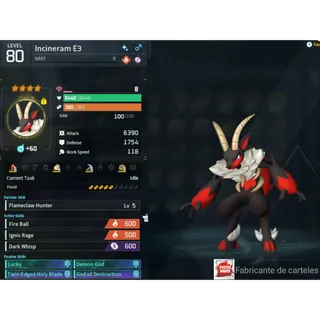 Incineram ( God Roll ⚡ ) ( MAXED OUD 💯 ) ( LUCKY PAL - SHINY ✨) ( hidden power unlocked 🔥 )