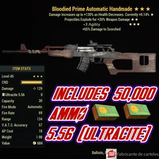 Bloodied Explosive Handmade ( BE3A - BE 3A ) + 50,000 ULTRACITE AMMO 