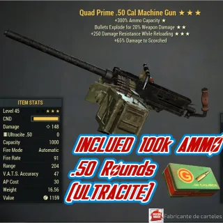 QE250 .50 Cal Gun + 100k Ammo Ultra 