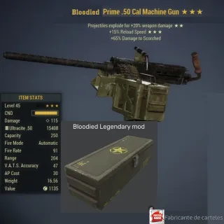 Bloodied .50 Cal Gun BE15 (Bloodied Mod-Box) + 50k ammo