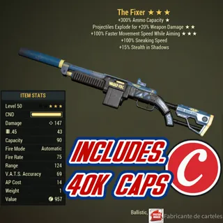 Quad Explosive Fixer  ( QE SPEED AIMING ) + 40,000 caps + 10k Ammo