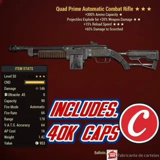 Quad Explosive Rifle Combat ( QE15 - QE 15 ) + 40,000 CAPS
