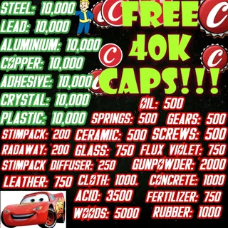 Junk Bundle + 160,000 Ammo Mixed + 40,000 CAPS 