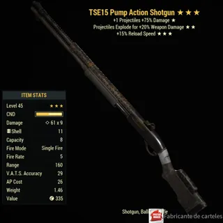 Two Shot Explosive Pump Action Point ( TSE15 - TSE 15 ) + 40,000 CAPS