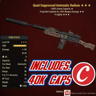 Quad Explosive Rifle Radium ( QE3A - QE 3A ) + 40,000 CAPS