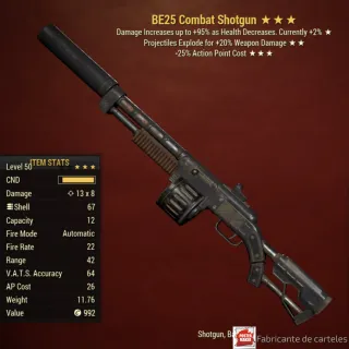 BE25 COMBAT SHOTGUN + 40k Caps 